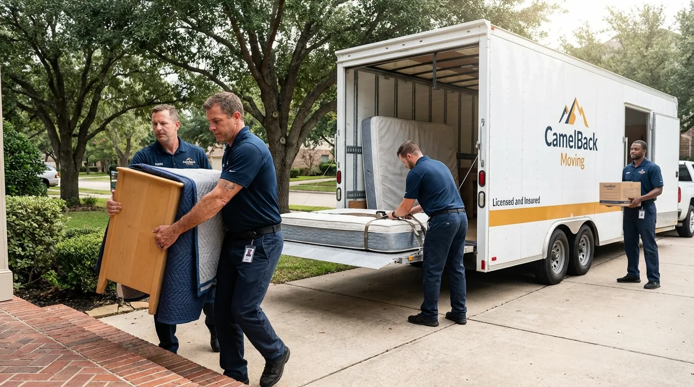 Crew loading residential truck for cross-state move from Randallstown, MD