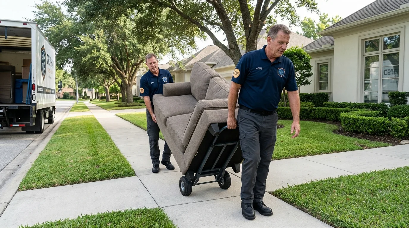 Local residential moving crew loading furniture in Randallstown, MD